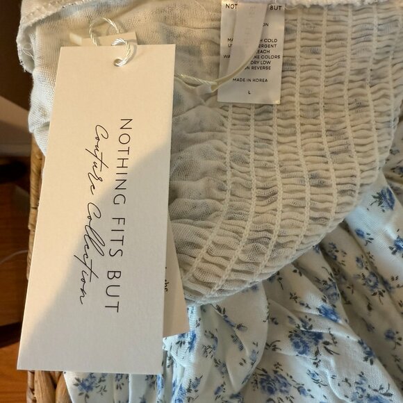 Floral Blue and White Midi Dress - Picture 3 of 3